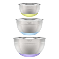 Stainless Steel Mixing Bowls with Non-slip Base (Set of 3)