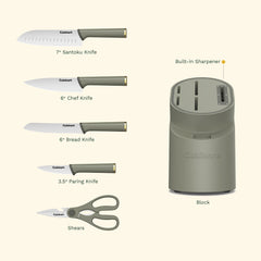 Artisan Elite Stainless Steel Cutlery 6 Piece Knife Block Set